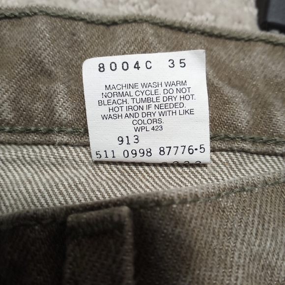 Vintage Levi's 550 Relaxed Fit Straight Leg Olive Green Jeans Mens Sz 36×30 USA - Picture 8 of 14